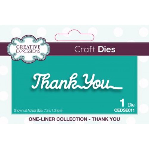 thank you - One-liner  Die Collection by sue wilson cedse011